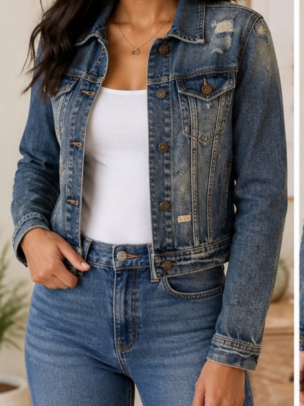 Denim & Supply Ralph Lauren Distressed Denim Jacket Women’s Small Zip Front